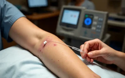 Acceso venoso en paciente con cicatrices y venas difíciles